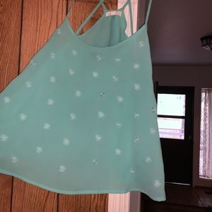 3 for $10 Sheer blue flowy top with flowers